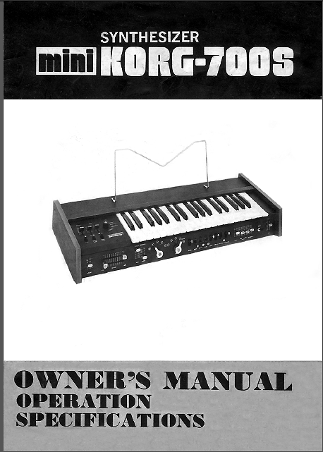 Korg Univox Mini Korg 700s User Manual