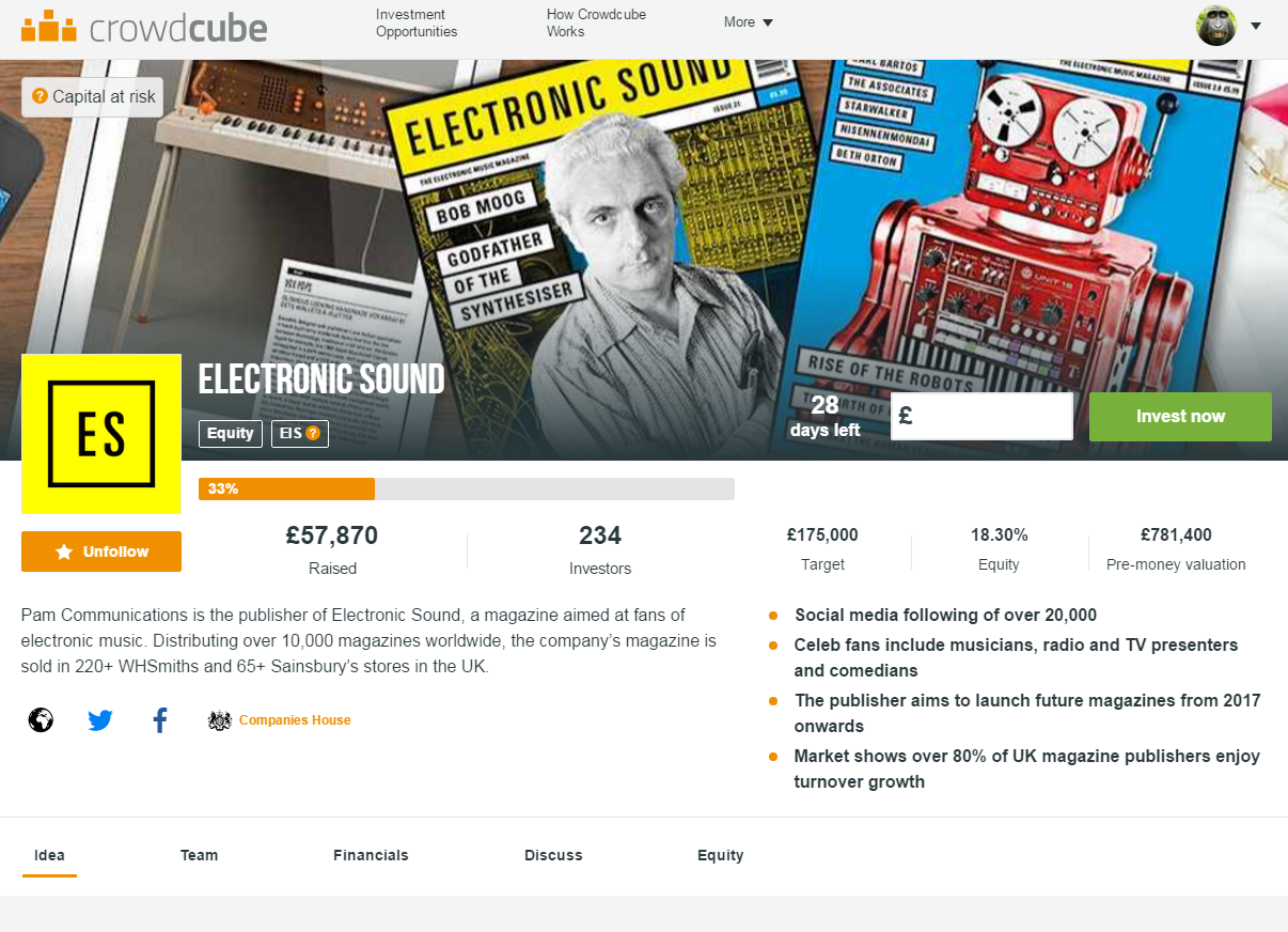 Electronic Sound Crowdcube